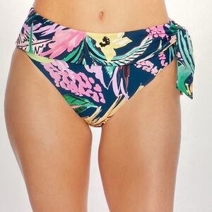 Birdsong Waikiki SashTropical Print Fold- Over Swim Bikini Bottoms Size S